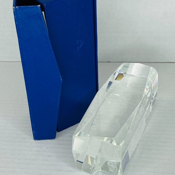 Laser Etched Glass Block  Golfer Paperweight Decor Trophy with Box - Picture 6 of 8